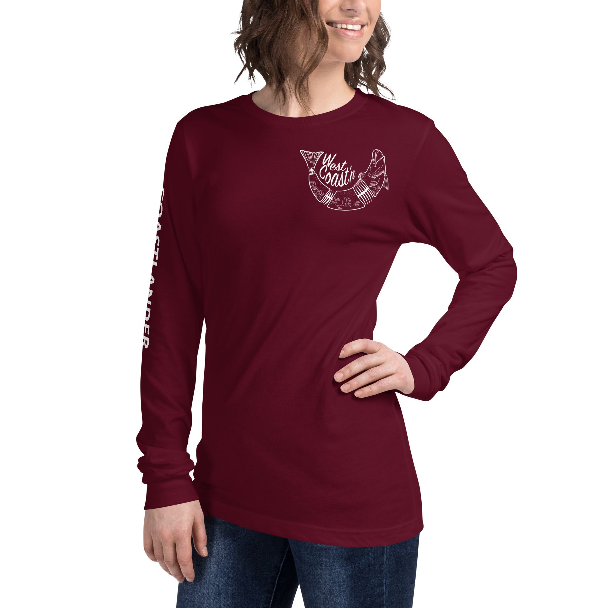 Design of West Coastin Fish - Unisex Long Sleeve Tee , the colour is