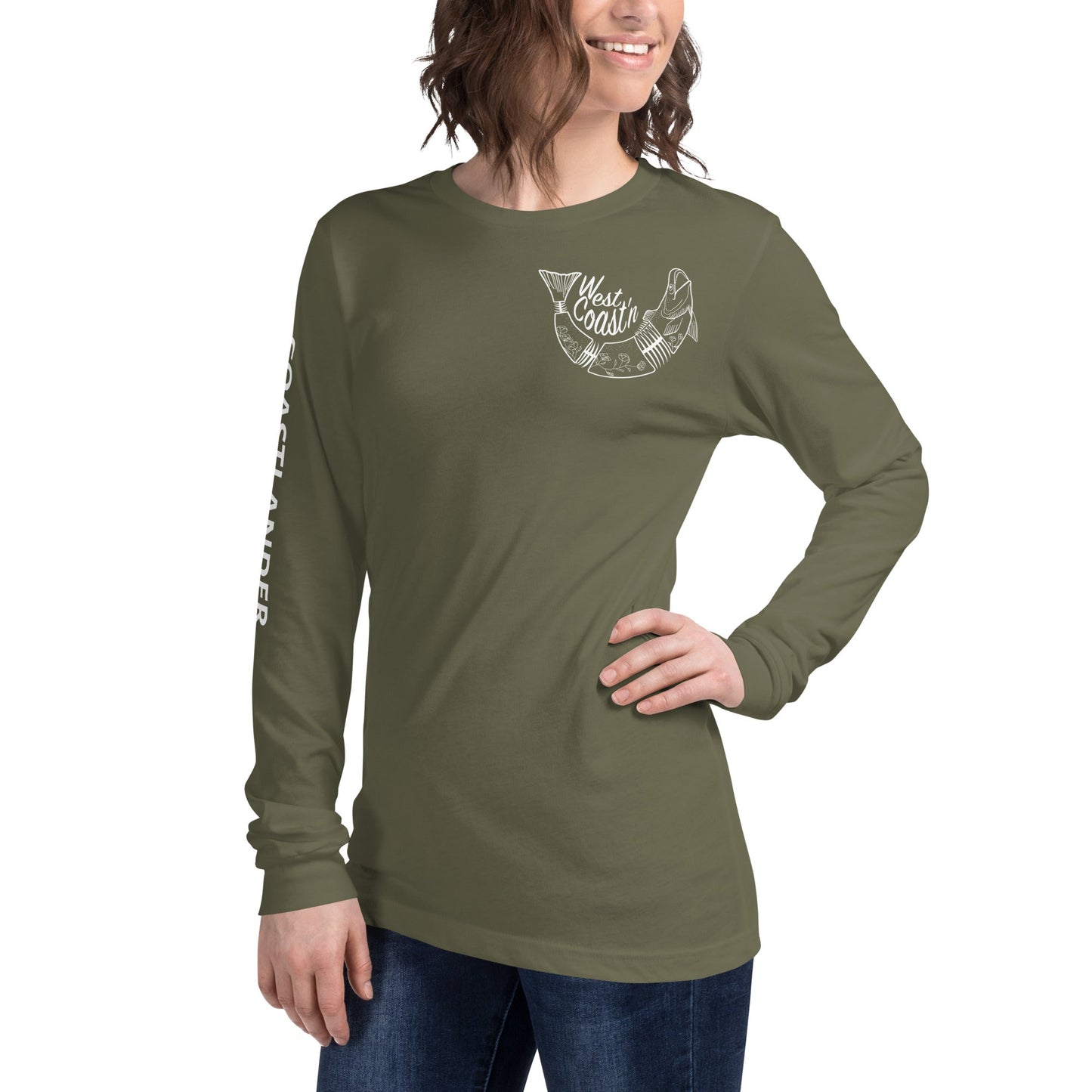 Design of West Coastin Fish - Unisex Long Sleeve Tee , the colour is