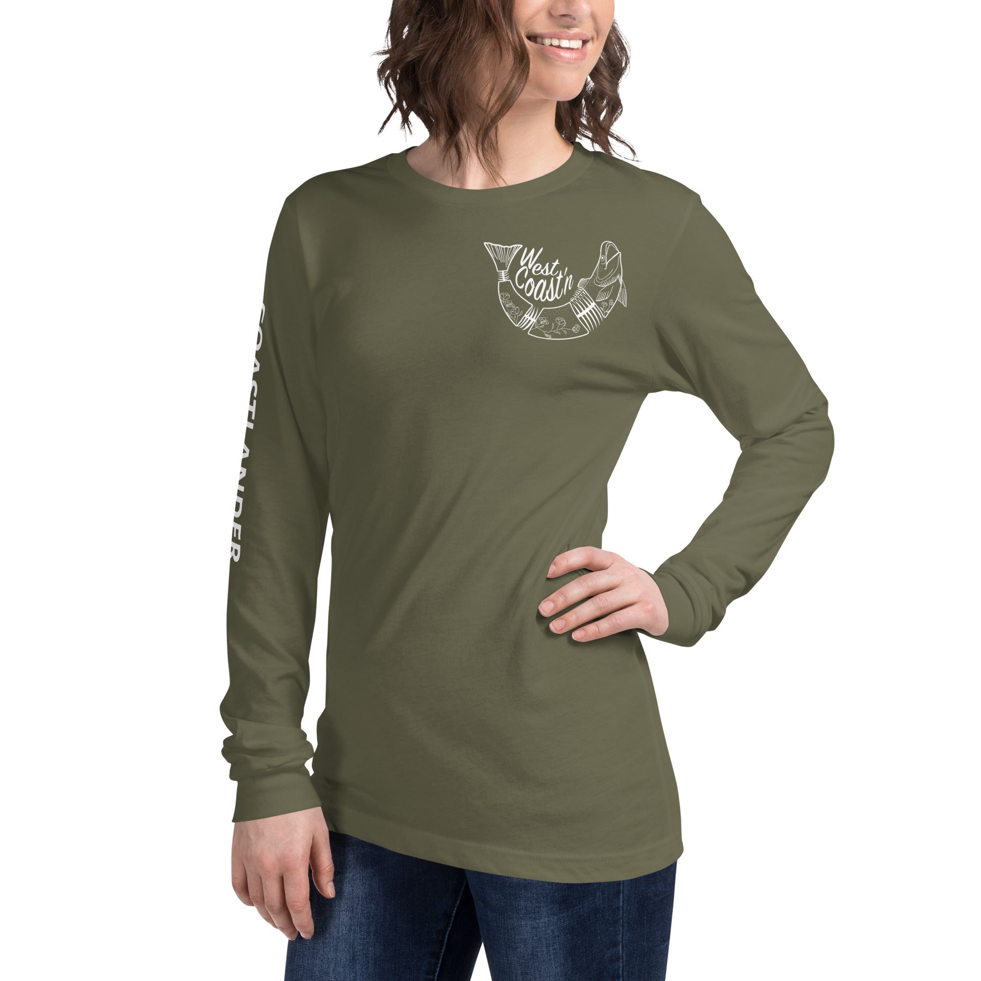 Design of West Coastin Fish - Unisex Long Sleeve Tee , the colour is