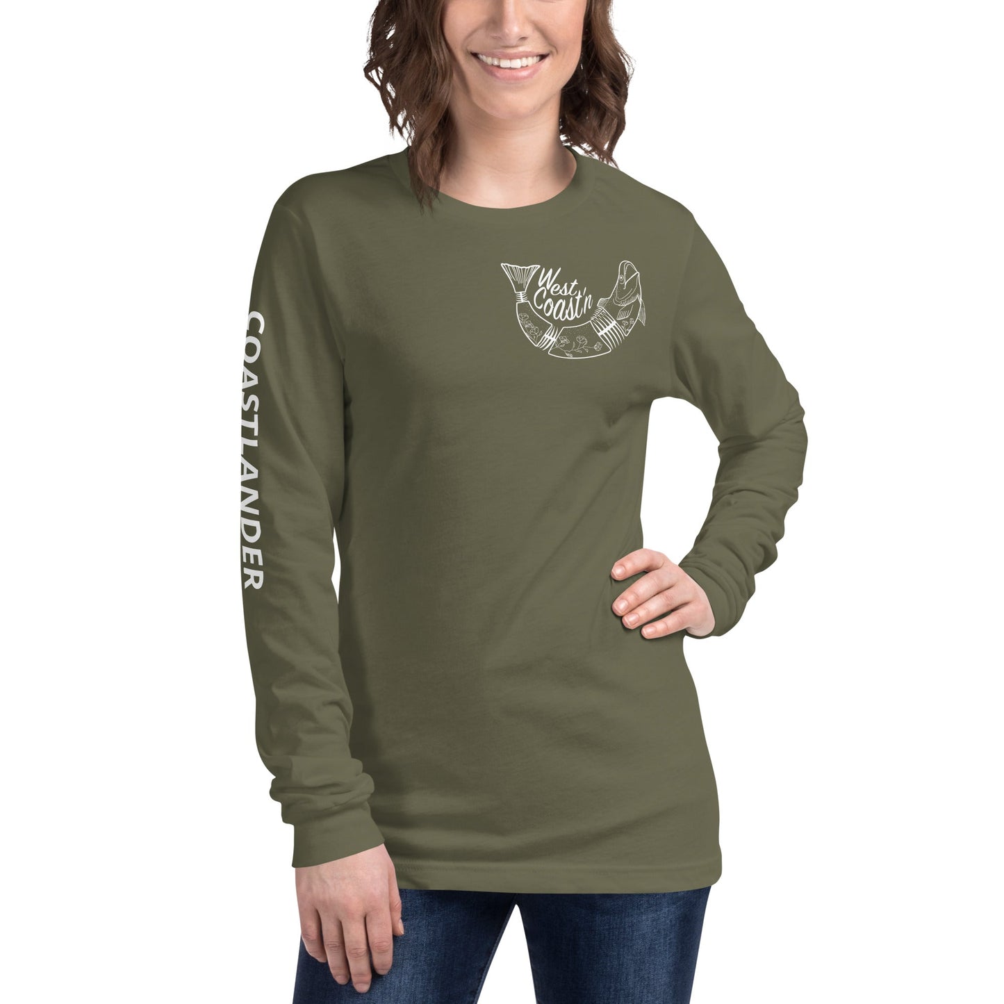 Design of West Coastin Fish - Unisex Long Sleeve Tee , the colour is