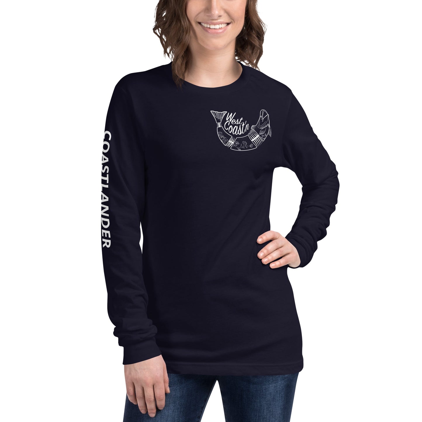 Design of West Coastin Fish - Unisex Long Sleeve Tee , the colour is