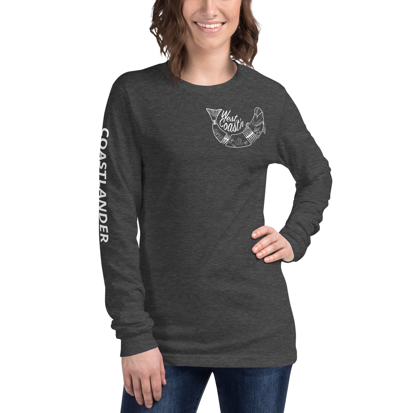 Design of West Coastin Fish - Unisex Long Sleeve Tee , the colour is