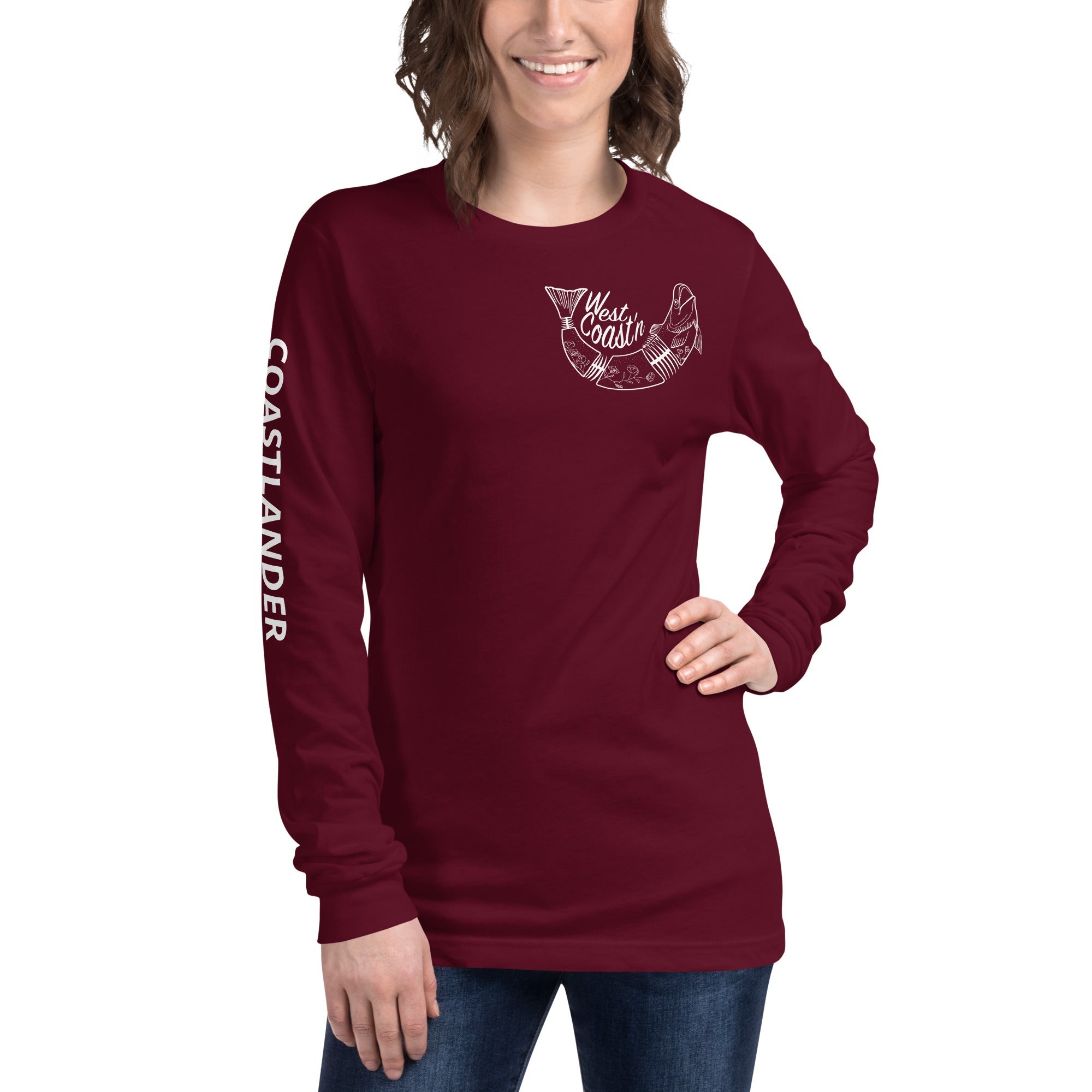 Design of West Coastin Fish - Unisex Long Sleeve Tee , the colour is