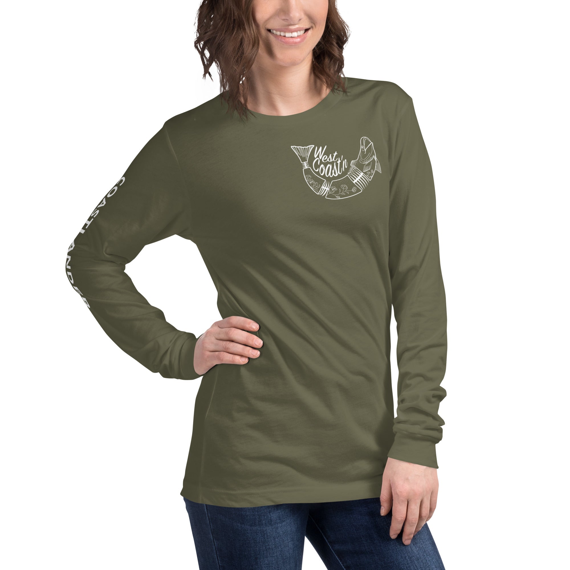 Design of West Coastin Fish - Unisex Long Sleeve Tee , the colour is