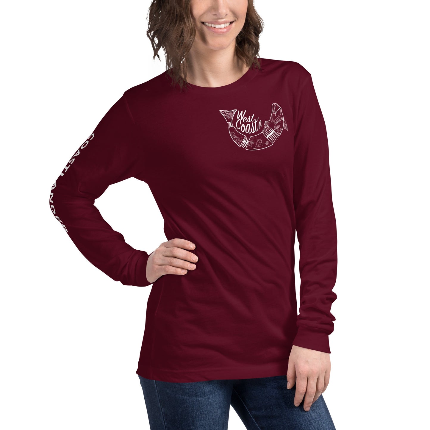 Design of West Coastin Fish - Unisex Long Sleeve Tee , the colour is