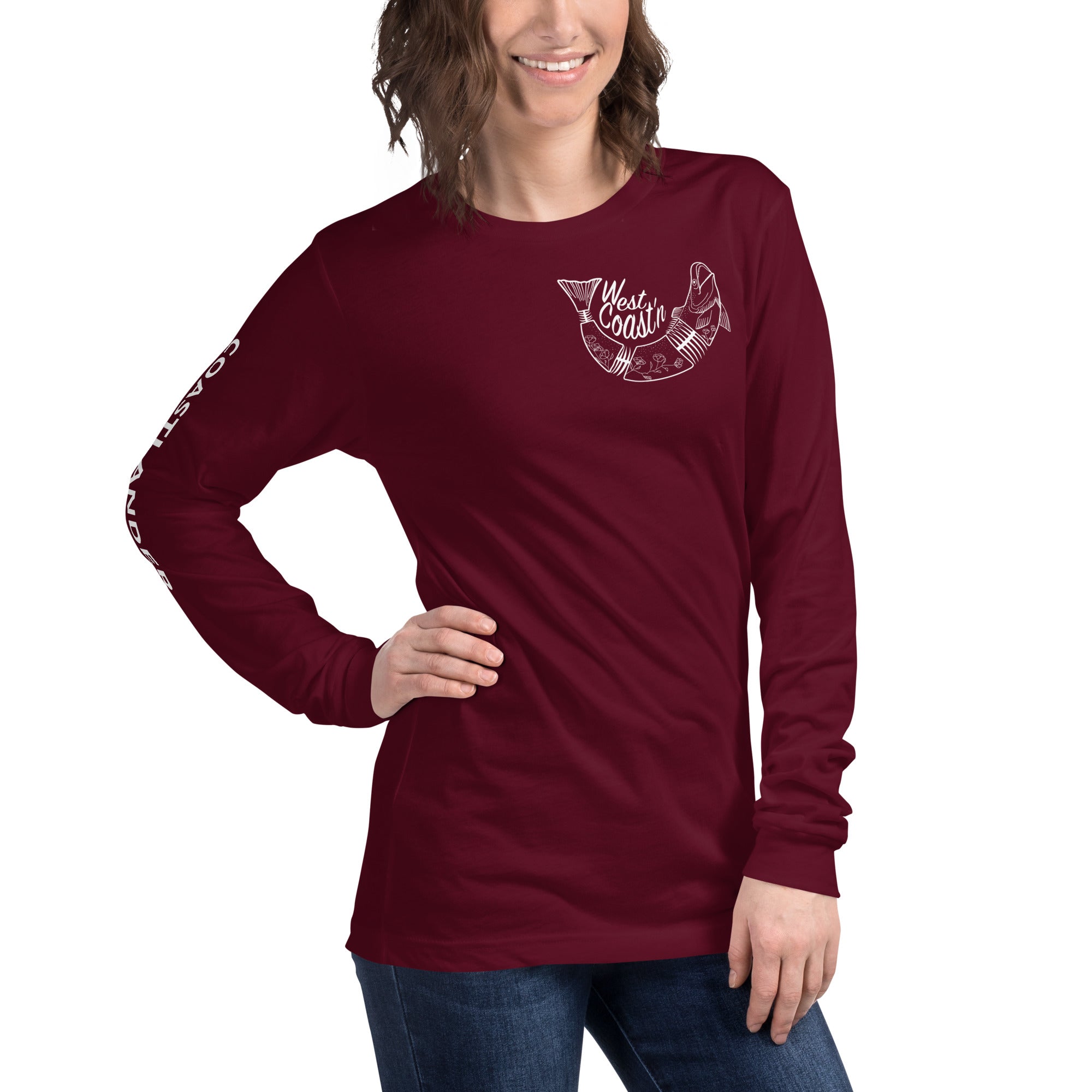 Design of West Coastin Fish - Unisex Long Sleeve Tee , the colour is