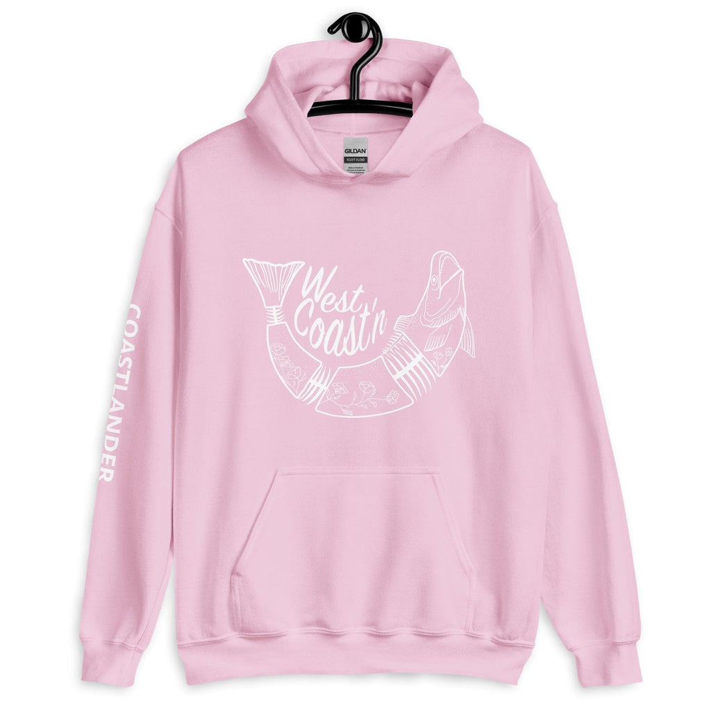 Design of West Coast'n Fish - Unisex Hoodie , the colour is Light Pink