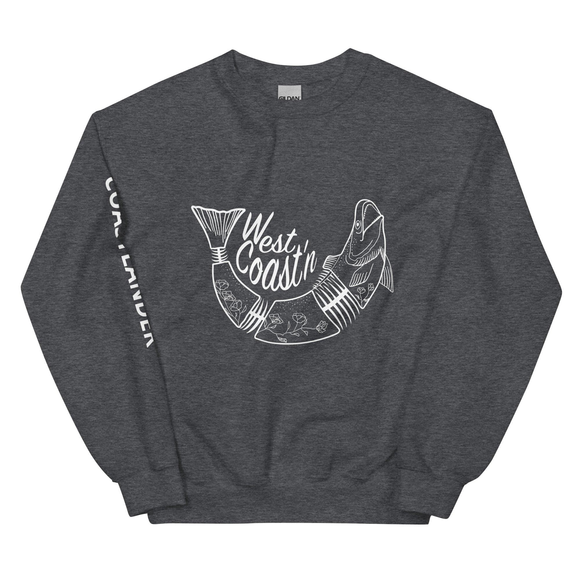 Design of West Coast'n Fish - Unisex Sweatshirt , the colour is Dark Heather