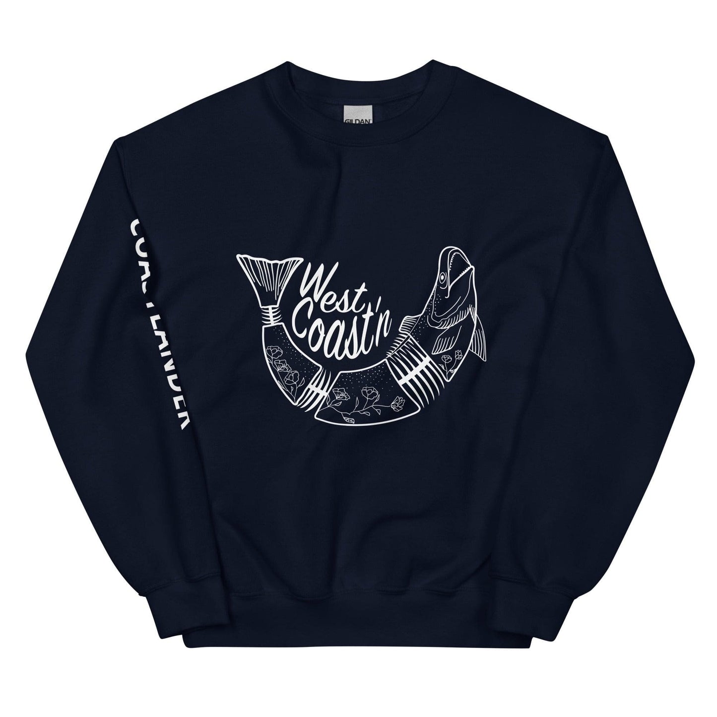 Design of West Coast'n Fish - Unisex Sweatshirt , the colour is Navy