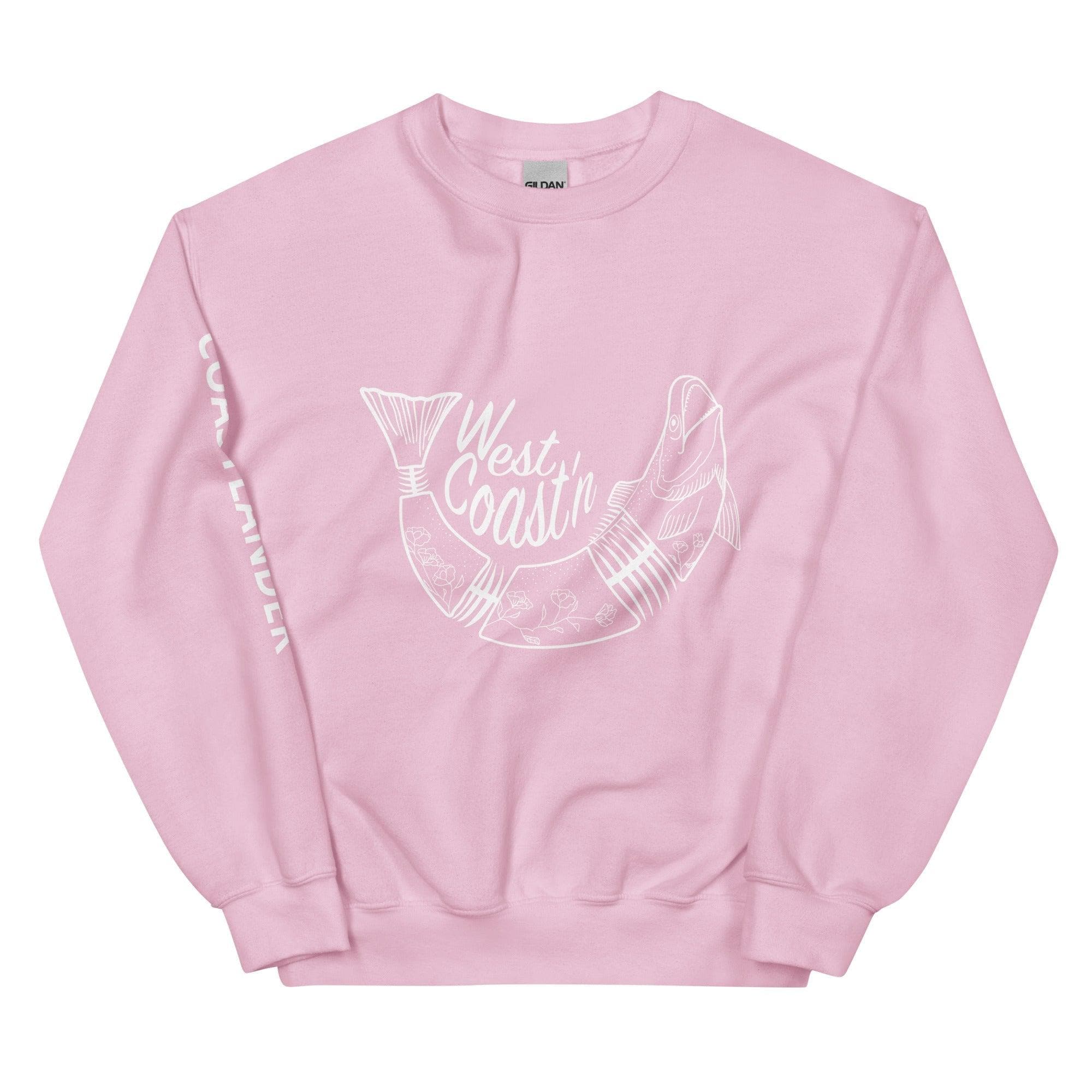 Design of West Coast'n Fish - Unisex Sweatshirt , the colour is Light Pink