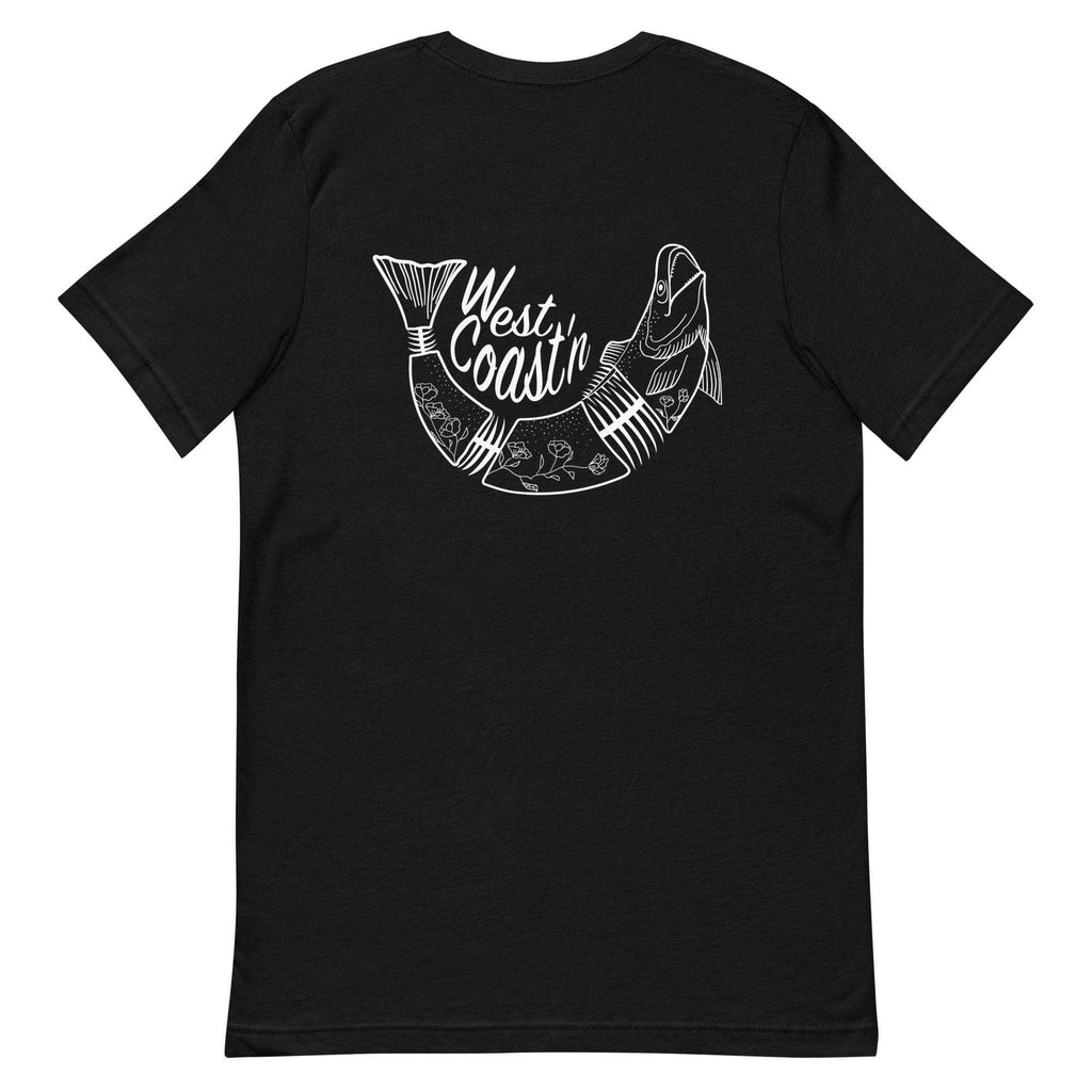 Design of West Coast'n Fish - Unisex t-shirt , the colour is Black