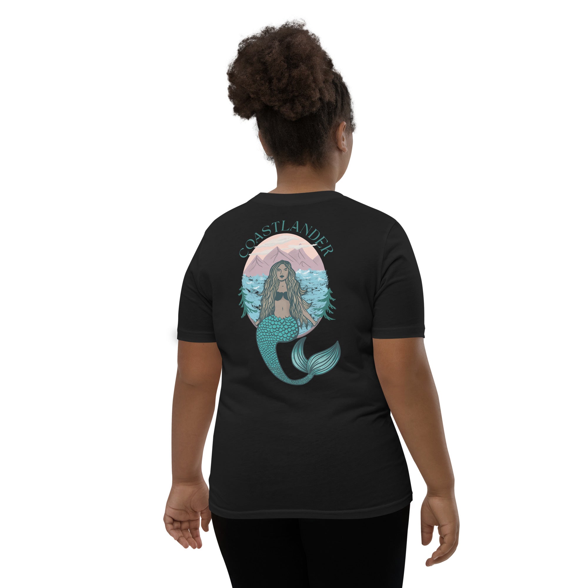 Design of Whale & Branch Design - Kids - Youth Short Sleeve T-Shirt , the colour is