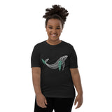Design of Whale & Branch Design - Kids - Youth Short Sleeve T-Shirt , the colour is