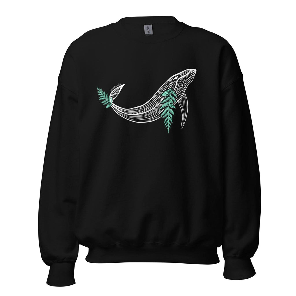 Design of Whale & Ceder Branch Design - Unisex Sweatshirt , the colour is Black