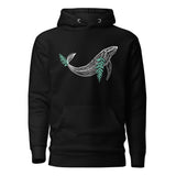 Design of Whale & Ceder Branch - Unisex Hoodie , the colour is Black