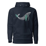 Design of Whale & Ceder Branch - Unisex Hoodie , the colour is Navy Blazer
