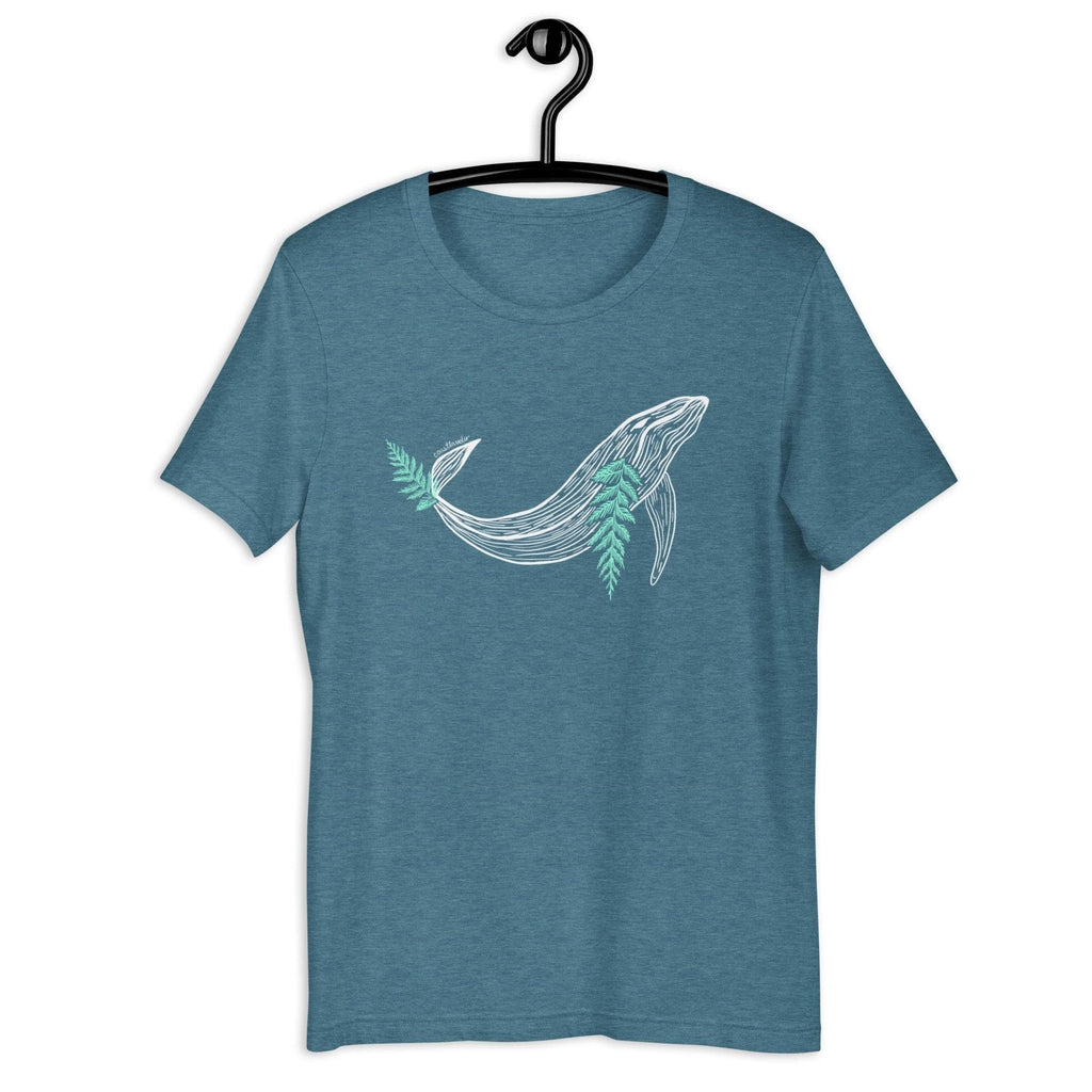 Design of Whale & Ceder Design - Unisex t-shirt , the colour is Heather Deep Teal