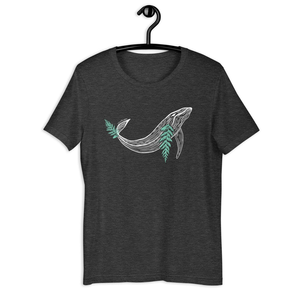 Design of Whale & Ceder Design - Unisex t-shirt , the colour is Dark Grey Heather